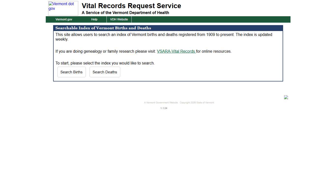 Vermont Vital Records Ordering Service